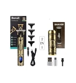 Pro 2 İn 1 Vintage Traş Makinesi Şarjlı Dijital Göstergeli Aliminyum Gövde thumbnail 2