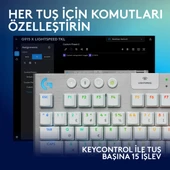 Logitech G915 X LightSpeed TKL Düşük Profilli Rgb Aydınlatmalı GL Blue PC/Mac Için Kablosuz Ingilizce Q Oyun Klavyesi, Beyaz thumbnail 3