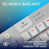 Logitech G915 X LightSpeed TKL Düşük Profilli Rgb Aydınlatmalı GL Blue PC/Mac Için Kablosuz Ingilizce Q Oyun Klavyesi, Beyaz thumbnail 4