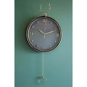 Geyikli Sarkaçlı Duvar Saati Alk1582 Dekoratif Hediyelik thumbnail 2