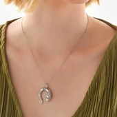 ​925 Ayar Gümüş Kaplan Figürlü Kadın Kolye thumbnail 2