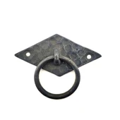 Antika Tarz Dekoratif Pirinç Yan Bakla Kapı Kulbu - 41x82 Mm, Oksit - 1