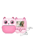 Dijital Video Fotoğraf App Destekli Çocuk Kamerası Termal Resim Kağıt Baskılı Yazıcı Pembe - 1