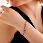 925 Ayar Gümüş Kelebek Nazar Kadın Bileklik thumbnail 2