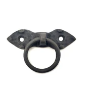 Antika Tarz Dekoratif Pirinç Yaprak Mobilya Kulbu, Kapı Kilit Halkası - 80 Mm, Oksit - 1