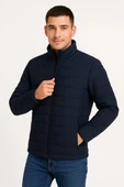 Erkek Bomber Mont Ceket – Su İtici Kumaş, Kapitone Astarlı, Fermuarlı, Kışlık - Lacivert thumbnail 4