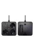 Akım Korumalı Anahtarlı Priz - 3x Priz - 2x Usb - 2x Type-c - 2 Mt Kablo Hızlı Şarj Özellikli Siyah - 1