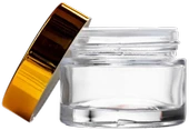 5ml cam krem kavanozu, 20 adet, kozmetik kavanoz, şeffaf kavanoz,cam kavanoz, gold kapak - 1