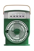 Şarjlı 600 Ml Su Hazneli Taşınabilir Masaüstü Vanilatör  Güçlü Fan Ve 2000 Mah Pil Yeşil - 1