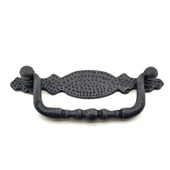 Antika Tarz Dekoratif Pirinç Dövme Sallantı Kapı Kulbu - 43x118 Mm, Oksit - 1