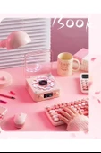 Wes Nostalji Plak Görünümlü Bluetooth Hoparlör 3d Ses Dalgası Retro Müzik Plak Pembe - 5