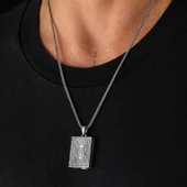 Gümüş Kare İçi Açılabilen Muskalık Kolye thumbnail 1