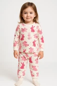 Kız Çocuk Uzun Kollu Pamuklu Desenli Pijama Takımı thumbnail 1