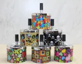 Metal Renkli Basmalı Küllük Yuvarlak Alk4529 - 1