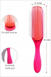 Styling Brush 9 Sıra Şekillendirme Fırçası Curly Girl Kıvırcık Kız Metodu Fırçası PEMBE - 2