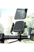Motosiklet Gidon Ve Ayna Bağlantılı Motor Ve Bisiklet Uyumlu Telefon Tutucu 12-24w Hızlı Şarj - 4
