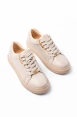 P-910 Bej Bağcıklı Taban Dikişli Günlük Kadın Spor thumbnail 3