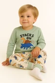 Erkek Çocuk Dinazor Desenli Pamuklu Pijama Takımı thumbnail 2