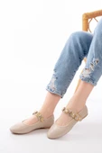 İNF-6363 Bej Baret Tokalı Günlük Bayan Ayakkabı thumbnail 2