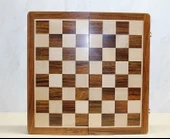 Özel Vernikli Mıknatıs Taşlı Ahşap Katlanabilir Kutulu Satranç Oyunu 30 Cm G223 - 3