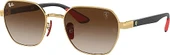 Ray-Ban Scuderia Ferrari 3794M F02913 Gold-Brown Güneş Gözlüğü - 1