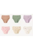 Kız Çocuk Derby Ribana Desenli Pamuklu Külot 6'lı Set thumbnail 1
