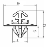 İVECO DAİLY-ARKA TAMPON YAN ÇITA KLİPSİ SAYK0908 12 ADET MARKA İLE UYUMLU - 2