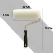 Pösteki 1035 5cm Orta Çap 16 mm Tüylü Parmak Saplı %100 Koyun Postu Boya Rulosu 20 cm thumbnail 3