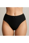 Bel Lastik Paça Dantelli Delikli Ribana Külot 5'li Set thumbnail 2