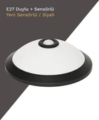 Horoz Sensörlü Tavan Armatür 360d 2xe27 ( Siyah  Kasa )( Plastik Cam-Gövde ) thumbnail 2