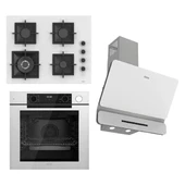 Ferre Steamart-Fryart-Silentart Serisi Beyaz Set (SC406-WFA + QEP64CB +D081-SA ) - Döküm Izgara / 65 cm Ocak thumbnail 1