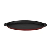 Lava Döküm Balık Tabağı Döküm Demir Yekpare Kulplu 15x29cm.-Bordo - 1