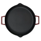 Lava Döküm Yuvarlak Kızartma Tavası Döküm Demir Yekpare Çift Kulplu Çap(Ø)30cm.-Bordo thumbnail 3