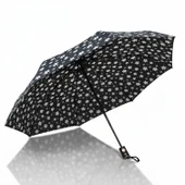 CCL Full Otomatik Kısa 8 Telli Pongee Kumaş Şemsiye Desenli (119G-2) Çiçekli GKH thumbnail 4