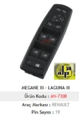 CAM ANAHTARI>MEGANE III - LAGUNA III SOL DÖRTLÜ - AYNA KAT. - ÇİFT SOKET  >>2540 000 06R - MCAR-AN730B - 1