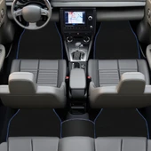 Mavi Kenarlı 5'li Araç Oto Halı Paspas Seti - Ön Arka Takım Siyah Araba Taban Paspas thumbnail 2