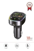 TORİMA G17 Siyah 18W Hızlı Şarjlı Bluetooth Transmitter Araç Şarj Cihazı – USB, TF Kart, FM, Mikrofon Destekli thumbnail 1