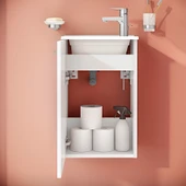 VitrA Mia 69576 Banyo Dolabı Seti Kapaklı 40 Cm Parlak Beyaz - 3