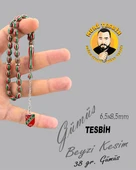 MURİ TESBİH 38 GR GÜMÜŞ KARŞIYAKALI TESBİH BEYZİ KESİM 6,50X8,50 - 1