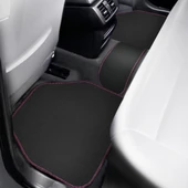 Pembe Kenarlı 5'li Siyah Araç Oto Halı Paspas Seti - Ön Arka Takım Araba Taban Paspas thumbnail 6
