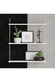 Decormet Armoni Raf Seti 3 Raflı 200*720 Metal Beyaz+Ahşap thumbnail 4