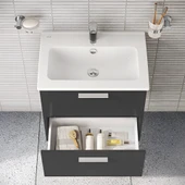 VitrA Mia 75102 Banyo Dolabı Seti Çekmeceli 60 cm Antrasit - 4