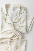 Uzun Kol Gömlek Yaka Kadın Pinterest Pijama Takımı - Mevsimlik Kadın Pijama- Büyük Beden - 11