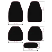 Pembe Kenarlı 5'li Siyah Araç Oto Halı Paspas Seti - Ön Arka Takım Araba Taban Paspas thumbnail 8