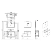 VitrA Mia 75100 Banyo Dolabı Seti Çekmeceli 80 cm Antrasit - 5