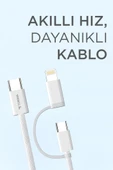 Torima U16 Beyaz 2-in-1, Type-C To Type-C And Ligthning  100cm - 65w Hızlı Şarj Ve Data Kablosu thumbnail 4