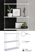 Decormet Armoni Raf Seti 3 Raflı 200*720 Metal Beyaz+Ahşap thumbnail 12