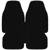 Siyah Kenarlı 5'li Araç Oto Halı Paspas Seti - Ön Arka Takım Siyah Araba Taban Paspas thumbnail 6