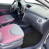 Pembe Kenarlı 5'li Siyah Araç Oto Halı Paspas Seti - Ön Arka Takım Araba Taban Paspas thumbnail 4