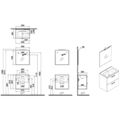 VitrA Mia 67092 Banyo Dolabı Seti Çekmeceli 60 cm Altın Meşe - 5
